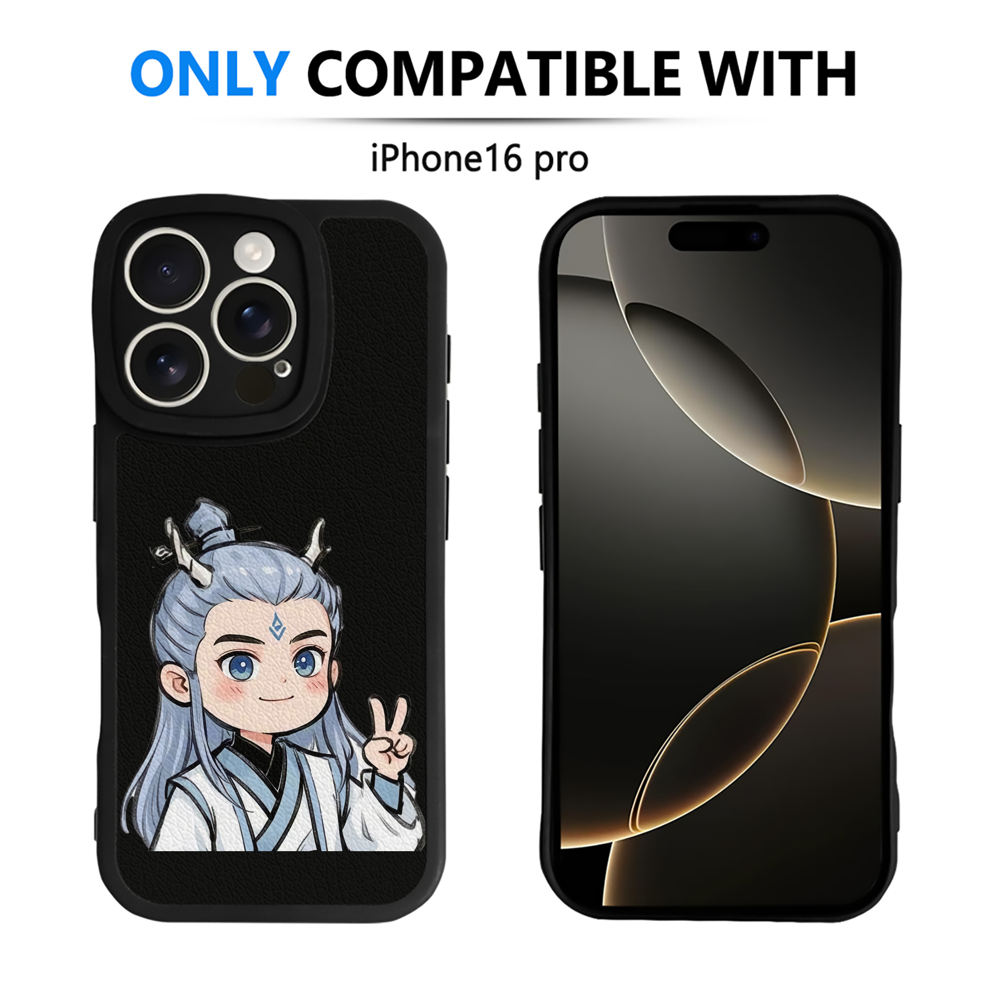 （画像用） Ne Zha 2 ナタ 魔童の大暴れ 【iPhone 16シリーズ対応】シリコンスマホケース（レザー調） 材質：シリコン
